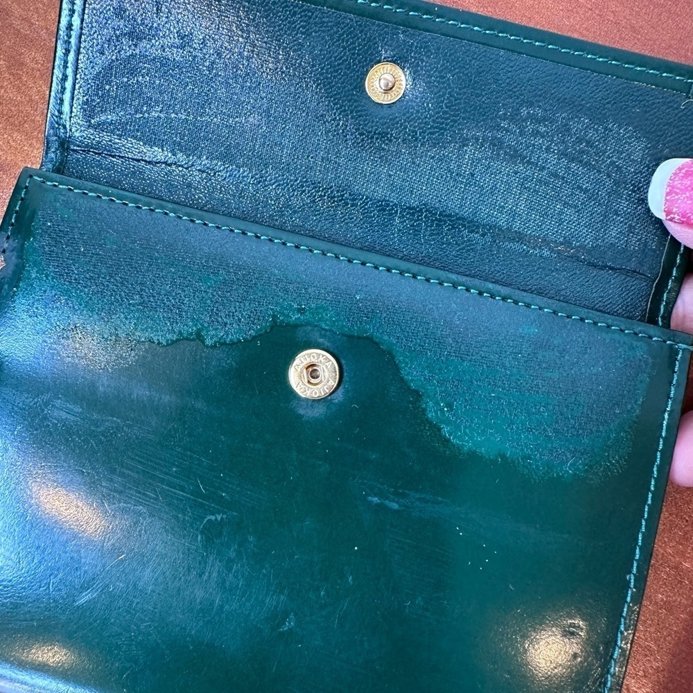 Yves Saint Laurent Green Leather Clutch - Picture 7 of 7